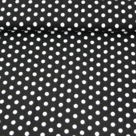Tela de color negro con lunares