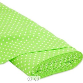 Tela de color verde con lunares