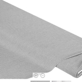 Tela de color gris con lunares