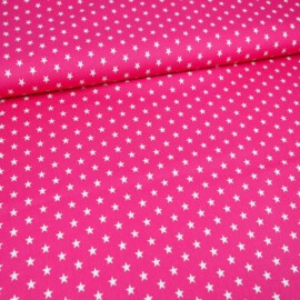 Tela color  rosa cálido  con estrellas