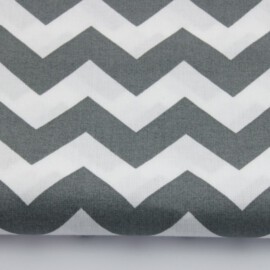 Tela “Zig Zag ” de color gris / blanco