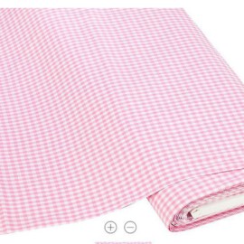 Tela de cuadros Vichy de color rosa /blanco