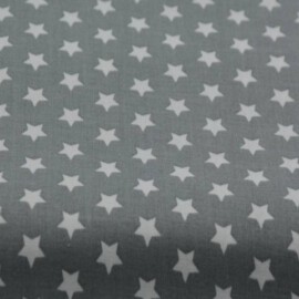 Tela color  gris  con estrellas