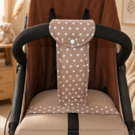 Correa de entrepierna para carrito de bebé, estrellas de color beige