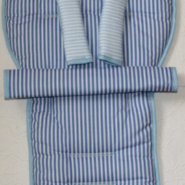 Conjunto a juego para  "Emmaljunga ", rayas color azul