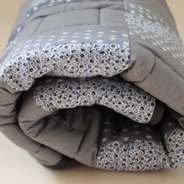 Manta de Patchwork para bebe color  gris