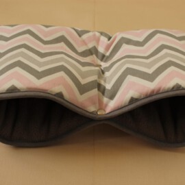 Manopla para cochecito , ZigZag rosa-gris