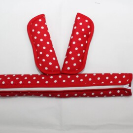 Funda para la barra + cubrecinturones , Topos rojo