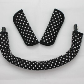 Funda para la barra + cubrecinturones,topos de color negro