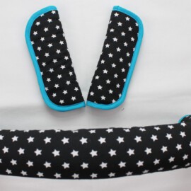 Funda para la barra + cubrecinturones ,Estrellas de color negro