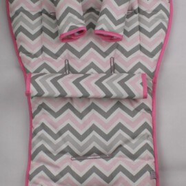 Conjunto a juego para  "Emmaljunga ",ZigZag color rosa,gris,blanco