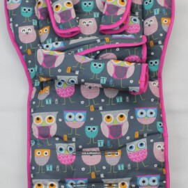 Conjunto a juego para  "Emmaljunga ",búhos color pink/gris