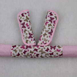 Funda para la barra + cubrecinturones , Mariposas color lila