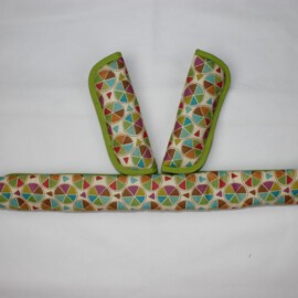 Funda para la barra + cubrecinturones ,Lunares color verde,beige