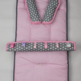 Conjunto a juego para  "Baby Jogger", gris -rosa