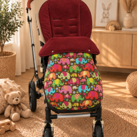 Saco para silla de paseo"Joie", elefantes color marrón