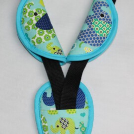 Cubre cinturones para silla de coche, elefantes color azul