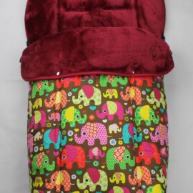Saco para silla de paseo"Joie", elefantes color marrón
