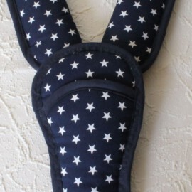 Cubre cinturones y almohadilla para hebilla, estrellas azul oscuro