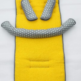 Conjunto a juego para  "Britax", estrellas de color gris /amarillo