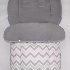 Saco para silla de paseo"Joie", ZigZag rosa/gris
