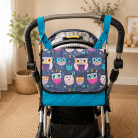Bolso para Carritos de Bebés  ,búhos gris