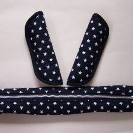 Funda para la barra + cubrecinturones ,Estrellas de color negro
