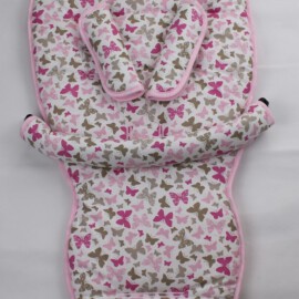 Conjunto a juego para  " Quinny ", mariposas de color rosa/gris/lila