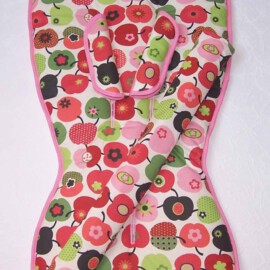 Conjunto a juego para  "Bugaboo" , manzanas de color rojo,verde /estrellas rosas