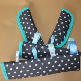 Funda para la barra + cubrecinturones ,Estrellas de color gris oscuro
