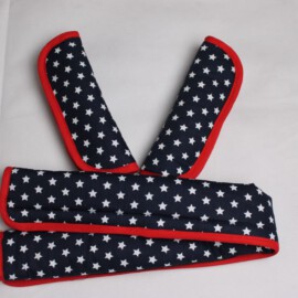 Funda para la barra + cubrecinturones ,Estrellas de color negro/rojo