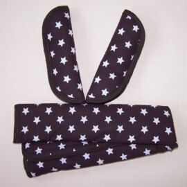 Funda para la barra + cubrecinturones ,Estrellas de color marrón