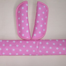 Funda para la barra + cubrecinturones , Estrellas de color rosa