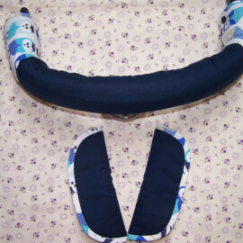 Funda para la barra + cubrecinturones , Búhos azul/azul marino