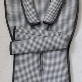 Conjunto a juego para  "Bugaboo", cuadros Vichy de color gris