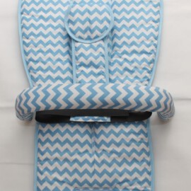 Conjunto a juego para  "Bugaboo",  Zig Zag ” de color azul/blanco