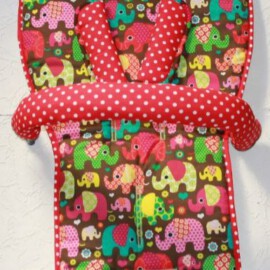 Conjunto a juego para  "Bugaboo" ,elefantes /lunares de color rojo