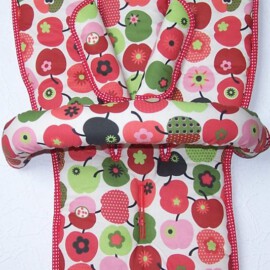 Conjunto a juego para  "Bugaboo" , manzanas de color rojo,verde