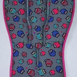 Colchoneta para "Bugaboo" , búhos de color gris /Felpa petróleo