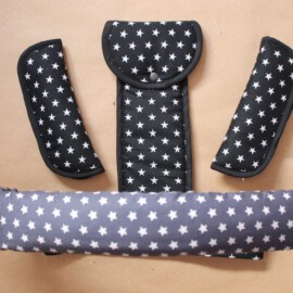 Funda para la barra , cubrecinturones y correa de entrepierna, de color gris/negro