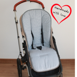 Colchoneta para "Bugaboo" , cuadros Vichy de color gris