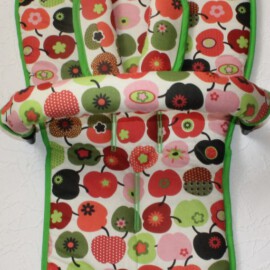Conjunto a juego para  "Bugaboo", manzanas/estrellas de color rojo,verde,pink