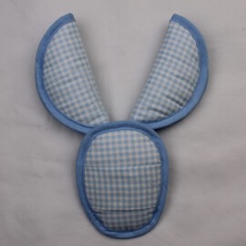 Cubre cinturones con almohadilla para hebilla , "cuadros Vichy azul"