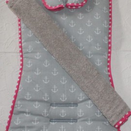 Conjunto a juego para  "TFK" , Anclas de color gris