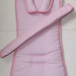 Conjunto a juego para  "TFK" ,cuadros Vichy de color rosa