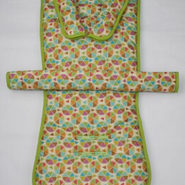 Conjunto a juego para  "TFK", Tela con lunares verde, beige