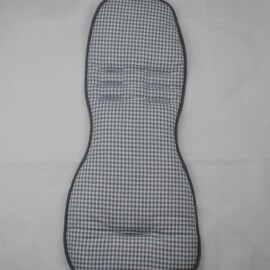 Colchoneta para silla de coche, Tela de cuadros Vichy de color negro /blanco