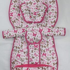 Conjunto a juego para  "Joie"  ,mariposas color púrpur /gris