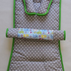Conjunto a juego para  "Britax",tela de color beige  con lunares
