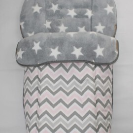 Saco para silla de paseo " Hartan/Teutonia  " , ZigZag gris/blanco/rosa